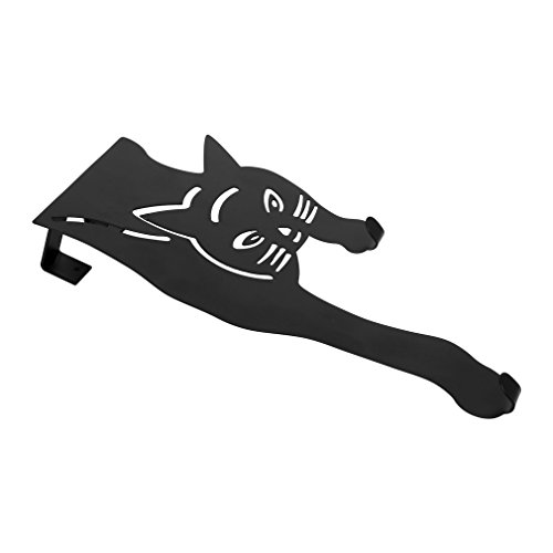 Evelots 2 Pack Kitty Cat Hooks/Over The Door Hanger/Black Cat Decor/Over Door Cat Hanger/Strong Metal Over Door Hooks/Cat Door Hook #TOP4