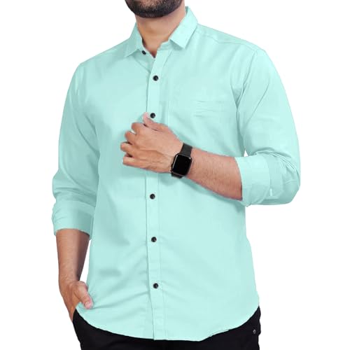 Image of Univibe Men's Slim Fit Full Sleeve Spread Collar Cotton Blend Shirt for Men and Boys
