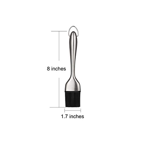 VOXLOVA Basting Brush Set - 12 & 8 Inch Premium 304 Stainless Steel Handles Silicone Bristles Pastry Brush with Replaceable Brush Heads, Cooking Baking BBQ Grill Pastry Brush - Thumbnail 2
