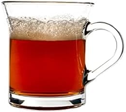 Vikko Glass Coffee Mugs, Thick and Durable 10 Ounce Coffe Cup, Microwave and Dishwasher Safe, Set of 12 Clear Glass Mugs