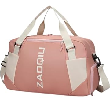 Bolsa Mala De Mão 10kg Viagem Academia Bordo Grande Avião Alça ajustável Área Seca Área Molhada Compartimento Tênis (Rosa)