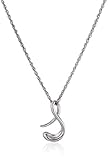 Sterling Silver Cursive Script Initial 'S' Pendant Necklace, 18'
