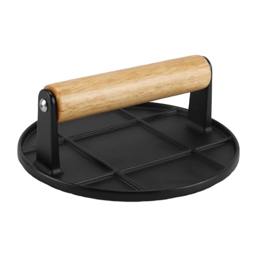 Alnicov Prensa Manual de Aluminio para Hamburguesas, Herramienta Redonda para Barbacoa, Plancha Plana, Parrilla al Aire Libre