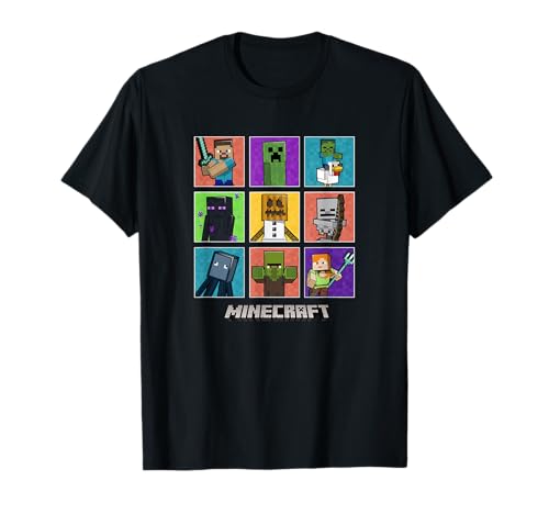 Minecraft Group Shot Colored Box Up T-Shirt