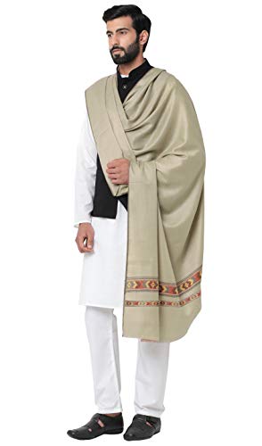 Image of Weavers Villa Men's Kullu Design Wool Blend Lohi /Shawl [120 CM X 240 CM]
