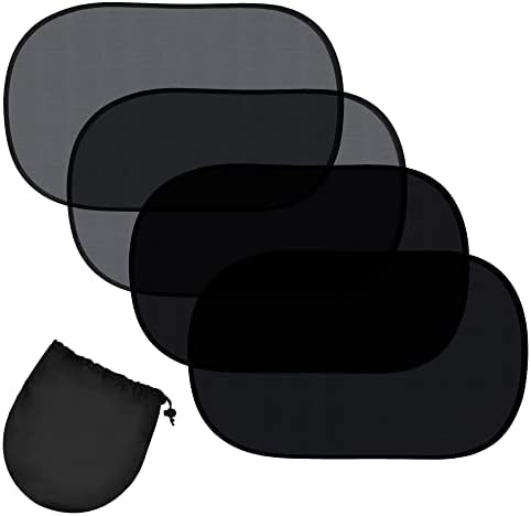 EcoNour Baby Car Window Shades - 20"x12" (4 Pack) | Car Side Window Sun Shade for Baby with Total Sun Glare, Heat and UV Protection | Back Window Sunshade Blocker for Car