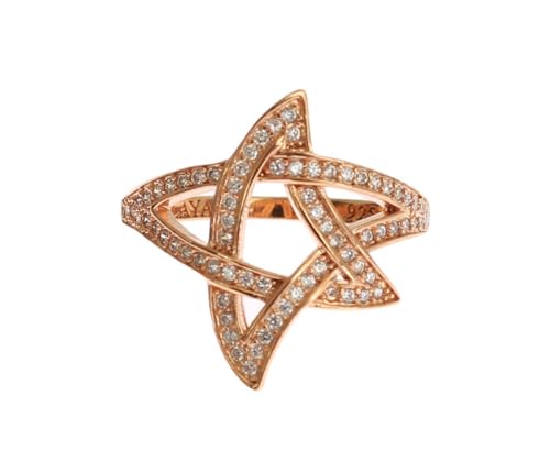 Bague en argent 925 doré Nialaya avec oxydes de zirconium clairs taille EU56 US8