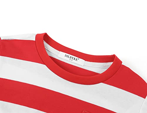 Image of DILBYKE Boys Girl Long Sleeve Striped Crew Neckline T-Shirts Kid Tee
