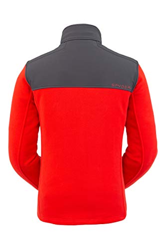 Spyder Mens Basin Fleece Jacket, Large, Volcano