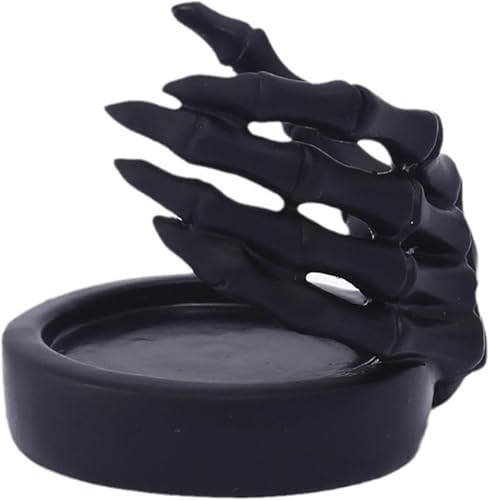 Skeleton Hand Candlestick Holder Halloween Candle Holders Skeleton Tealight Holders Desktop Candle Holder for Halloween Table Party Supply - Black