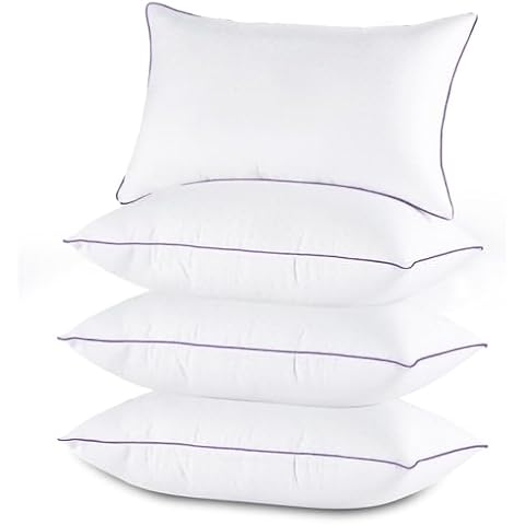 JOLLYVOGUE Pillows Queen Size Set of 4, Bed Pillows Set of 4, Cooling and Supportive Pillows with Super Soft Down Alternative Fill, Luxury Fluffy Hotel Quality for Side, Back, and Stomach Sleepers Cover
