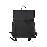 [ninon] ニノン リュック 通学 リュックサック レディース メンズ 通勤 大容量 通学リュック ビジネス 防水 旅行 背中メッシュ ユニセックス 合皮 PUレザー プレーン フラップ バックパック ブラック