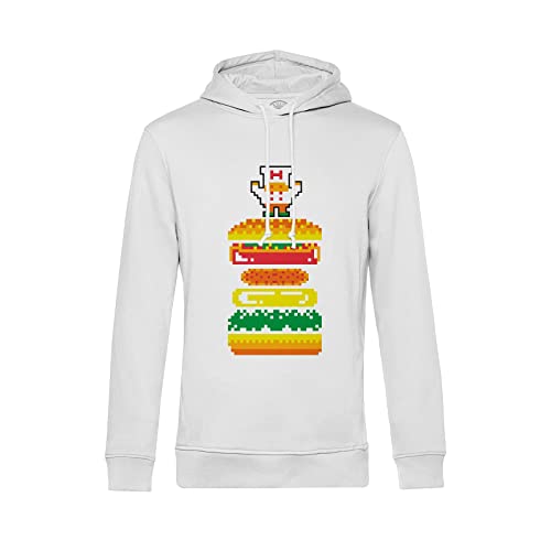 Sweat à capuche pixel burger retro gaming arcade jeux video 1980 vintage art