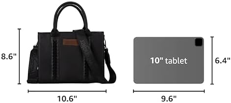 Wrangler Purses for Women Tote Bag Satchel Shoulder Top Handle Handbags Leather Medium Designer Cute Bags for Gift Travel Work Ladies WG70-8120DBK — view 2