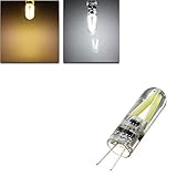 LED La source: : SMD 2835 NHDY G4 1.5W Filament COB AC/DC 12V LED Lampe d\'ampoule de Lustre à projecteur Blanc/Blanc Rapide 0916 (Color : Pure White)