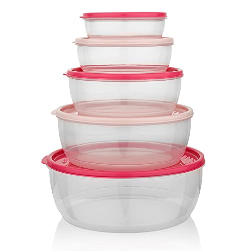 Image of ASIAN Plastowares Perfect Seal Plastic Kitchen Storage Containers Set-Fridge Boxes, Versatile Accessories, Sprouts Maker Box, Durable Plastic Organization Containers, BPA-Free,5 litres, Airtight-Pink