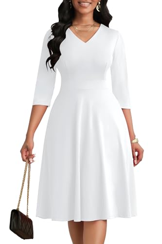 CLOCOR Casual Dresses for Women Semi Formal Fit and Flare Dress A...