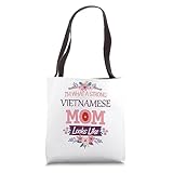Strong Like Mom Quote Vietnamese Love Design Tote Bag