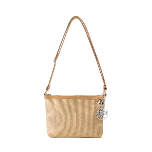 Bolso tejido de rafia boho para mujer miniatura 1