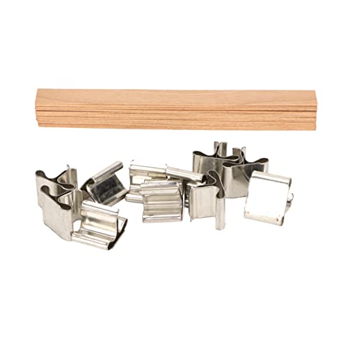 Kit de 33 mechas de madera para velas con clips metálicos miniatura 7