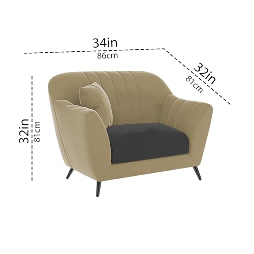 Image of Atticus 3+1+1 Seater Sofa Set for Living Room (Cream Black Colour) Premium Fabric Sofa