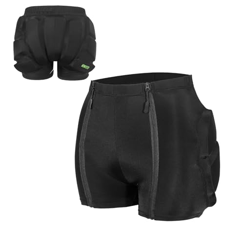 Kids Padded Shorts with Zipper, Crash Butt Pads for Hip Tailbone &...