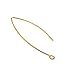 25 Pcs 45X15mm Earring Finding 18k Gold Plated Ear Wire Components