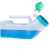 Urinflasche für Männer Frauen Tragbare Urinal Flasche Urinflaschen 1000ml Pinkelflasche mit Im Dunkeln Leuchtender Deckel für Zuhause Auto Camping und Unterwegs