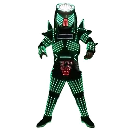 Earthradius Traje de robot LED para ropa de traje con luces LED, disfraz de baile de escenario, armadura luminosa RGB, discoteca, bar, espectáculo de luz,