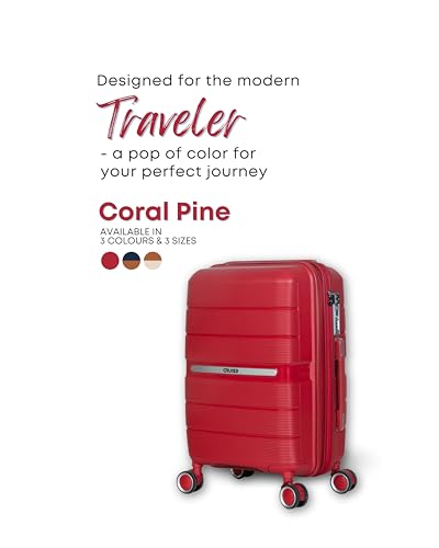 Image of CRUISE Coral Pine 20 Inch Travel Trolley Bag Set (Small) | Hard Shell Expandable Suitcases with Spinner Wheels | Cabin & Check-in Lightweight Luggage Bags (Set of 1)