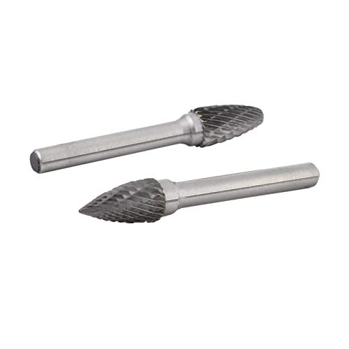 5-teiliger Doppelkorn-Hartmetall-Rotationsfeilen-Schleifkopf aus Wolframstahl mit 10-mm-Kopf und 6-mm-Griff-Rotationsschneider-Bits-Kit
