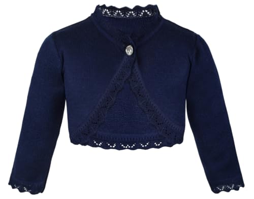 Image of Lilax Little Girls' Knit Long Sleeve Button Closure Bolero Cardigan Shrug