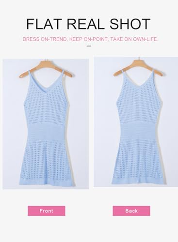 Image of Dokotoo Beach Cover Ups for Women 2026 Crochet Knit Coverup Dress