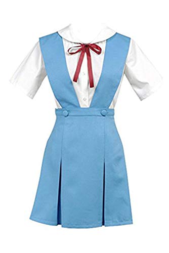 Ya-cos Cosplay Evangelion EVA Ayanami Rei Uniform Cosplay Costume Dress Outfit