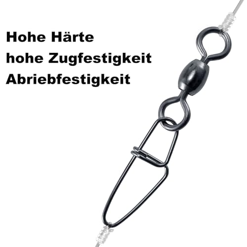 Alwonder Pack of 50 Carabiner Fishing Swivel Snaps Fishing + Barrel Swivels - Image 4