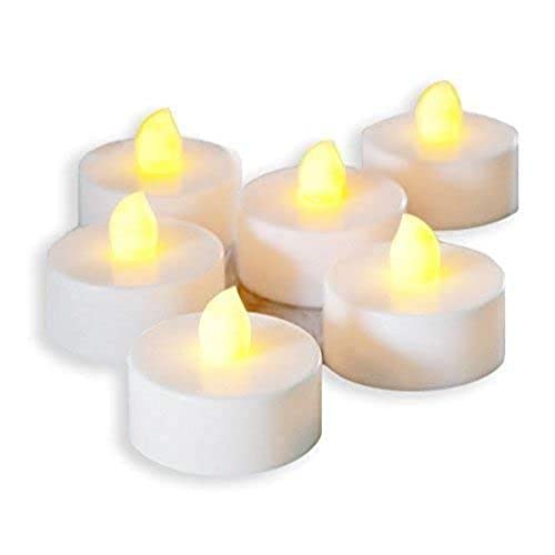SATYAM KRAFT 6 Pcs LED Tea Light Candles | Flameless & Smokeless Diya | Decorative Acrylic Candle | Home Decor, Christmas Valentine Decoration Item, Pooja Room, Table, Mandir Decor