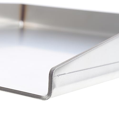 WELL GRILL Edelstahl Plancha Grillplatte für Napoleon LE/LEX/Prestige & Rösle Videro & Weber Gasgrill Zubehör, BBQ Grillplatte und Spachtel Schaber set 45x34CM