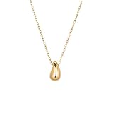 KEYUN 18K Gold Plated Necklace for Women-Dainty Small Water Drop Pear Drip Pendant Necklaces