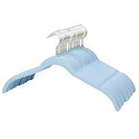 Stormix 50 Pack Velvet Hangers, 16.5 x 8.9 Inches Clothes Hangers, Non Slip Dresses Hangers with Shoulder Notches for Women Blue