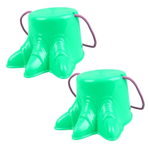 ifundom Lot de 2 Échasses D'équilibre pour Garçon et Filles en Plastique Vert, Forme Griffe, Sportif Extérieur pour Tout-petits, Équipement de Jeu...