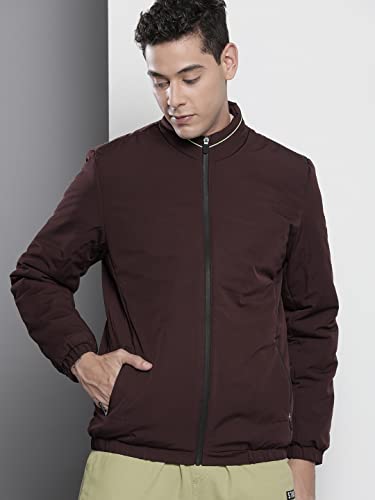 Image of The Indian Garage Co Men Slim Fit Solid Puffer Jackets