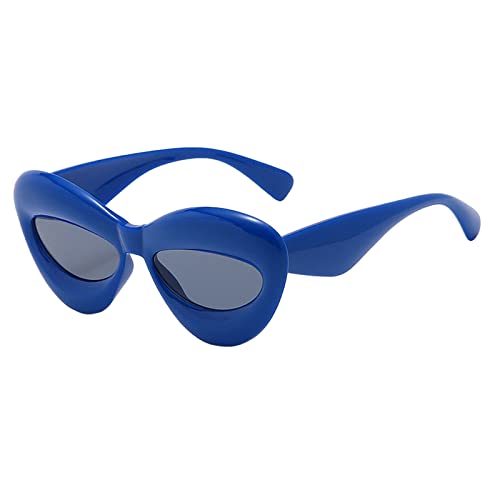 Trendige UV-Schutz-Augen-Sonnenbrille für Damen – Stilvolle, polarisierte, blendfreie Brille für den Außenbereich und den täglichen Gebrauch, modisches und langlebiges Design, blau, Einheitsgröße