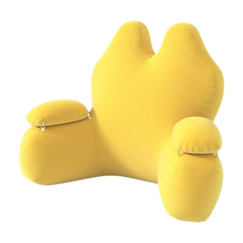 Milageto 低反発素材のウエストサポートクッション、快適な軽量シートクッション、背もたれサポート枕シート, 黄色