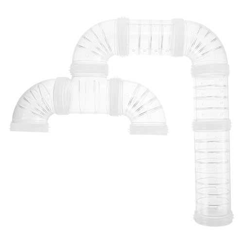 Toyvian Tunnel Tubulaire DIY pour Hamster et Petits Rongeurs, Tube en Plastique Blanc, Connecteur Modulaire pour Cage, Accessoire de Labyrinthe Extérieur, Jeu...