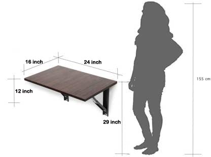 Folding Wall Mounted Table & Shelf, Size 24 x 16 inches Use for Laptop Desk, Bedside, Breakfast in Kitchen, Work from Home & Kitchen Shelf (Mahogany) 2