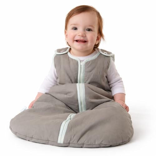 Image of Baby Deedee Sleep Nest Original - Baby Sleep Sack 2.5 TOG 0-6 Months, Winter Sleeping Bag with Soft Cotton & Patented Shoulder Snaps, Wearable Blanket for Boy Girl Infant Toddler, Gray Lagoon