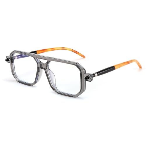Image of FEISEDY Vintage Square Blue Light Blocking Reading Glasses Women Men B0090 | 70s Flat Aviator Glasses,Aviator readers