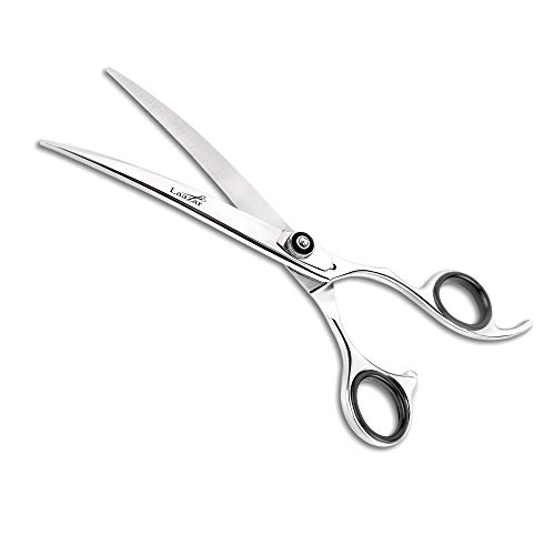 Image of Laazar Professional 7.5 inch Straight Shears for Dogs and Cats Leather case Included | Adjustable Pet Grooming Scissors | Hand-Forged 440C Japanese Stainless Steel | Groomers Tool for Men and Woman