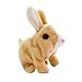 Finetoknow Juguete de conejo eléctrico de felpa lindo caminar Wiggle orejas realista divertido peluche simulación juguete mascota gran regalo sorpresa para niños adultos
