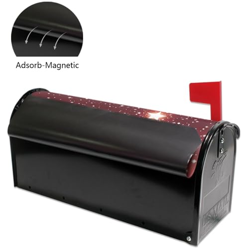 Image of Merry Christmas Mailbox Cover Standard Size Winter Snowflake Xmas Tree Magnetic Mailbox Covers Garden Yard Post Wraps Letter Box Decorations 21 inch L x 18 inch W